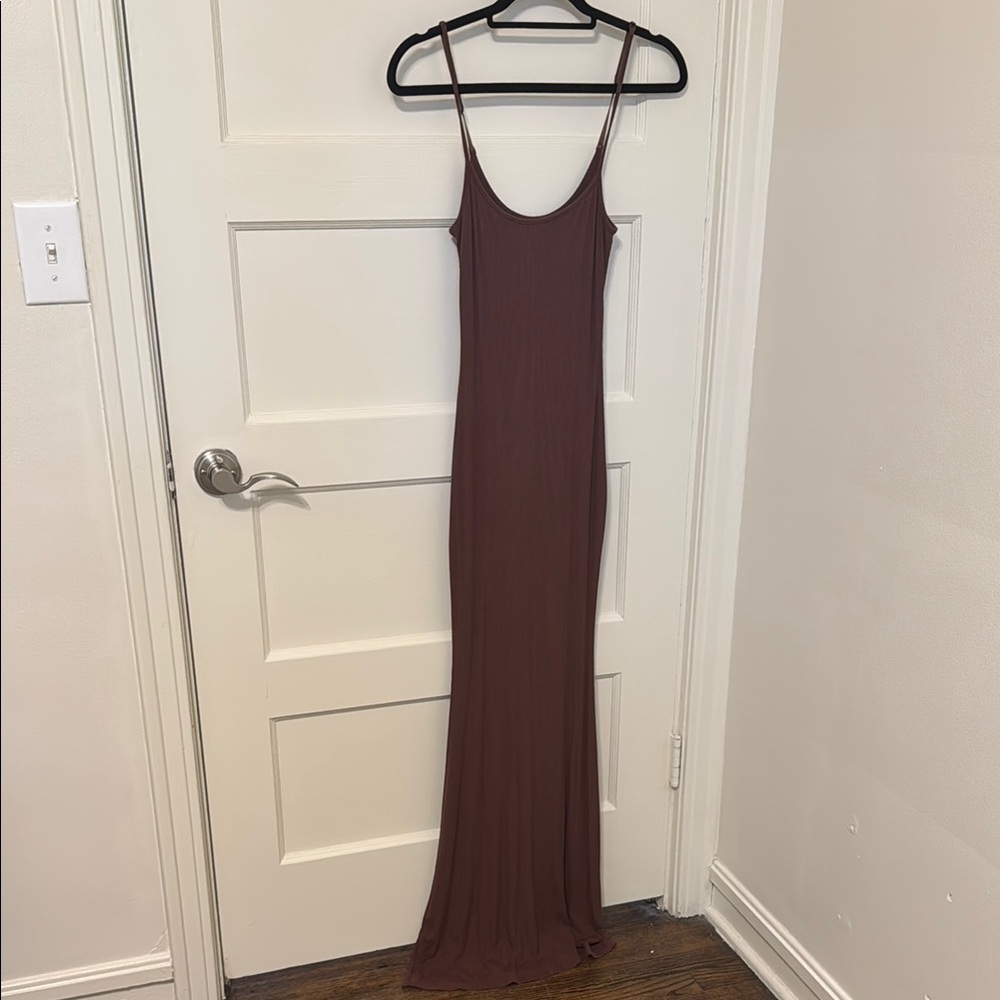Spaghetti Strap Bodycon Slip Maxi Dress